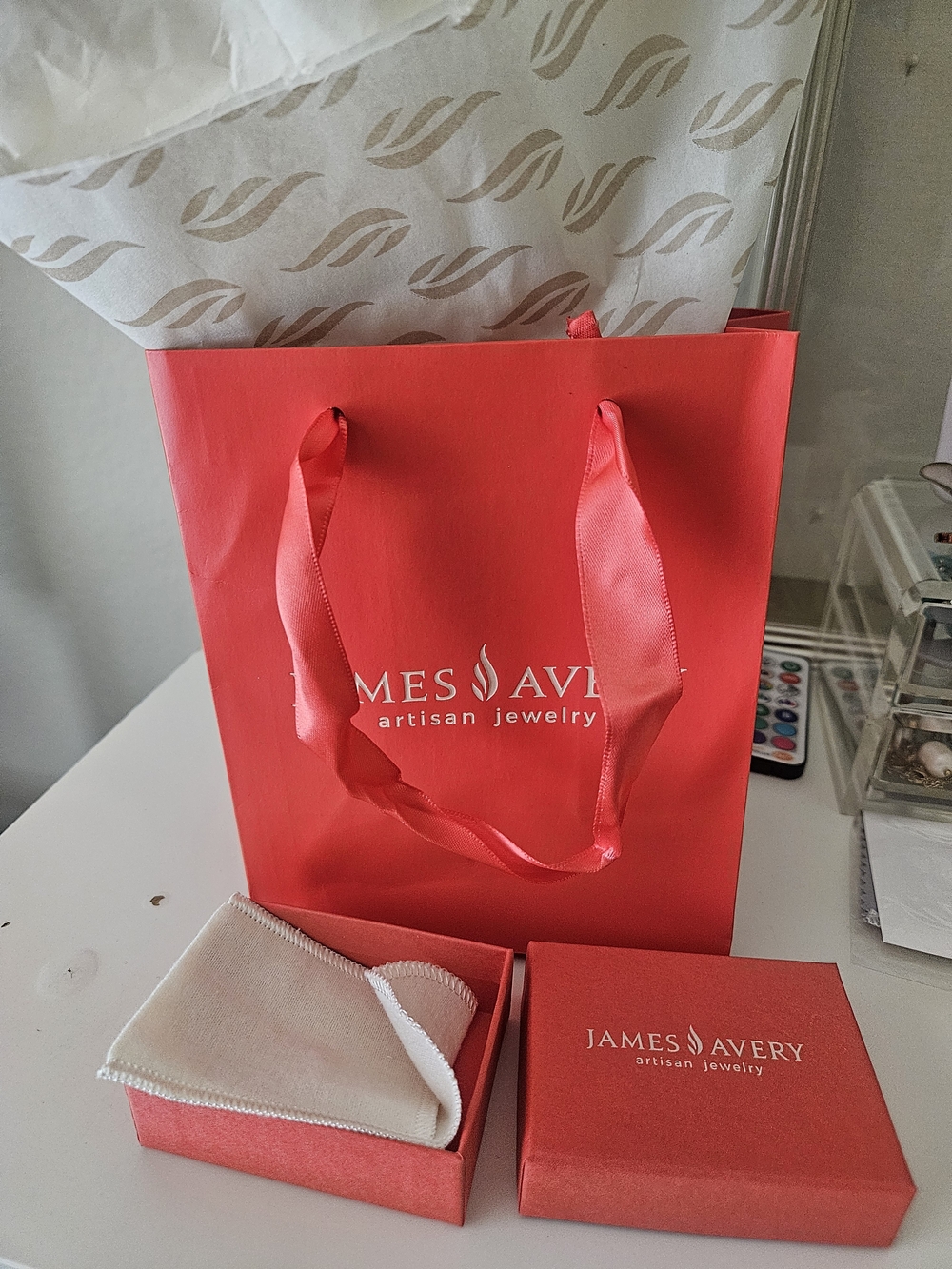 James Avery Orange Gift Bag & Jewelry Box Set
